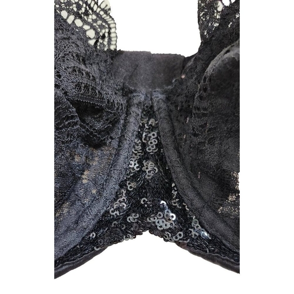 VICTORIA’S SECRET Women’s Black Lace Dream Angels Non-Padded Push Up Bra 38DD - Picture 5 of 8